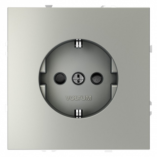 Розетка с заземлением и со шторкой, без рамки Voltum S70 VLS040205