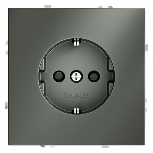 Розетка с заземлением и со шторкой, без рамки Voltum S70 VLS040206