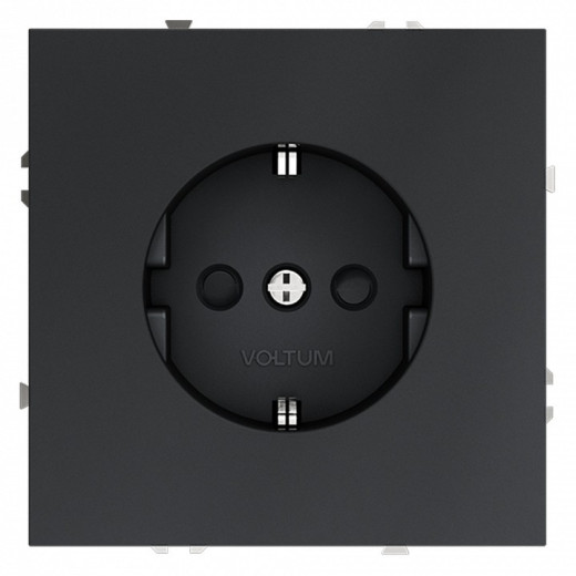 Розетка с заземлением и со шторкой, без рамки Voltum S70 VLS040207