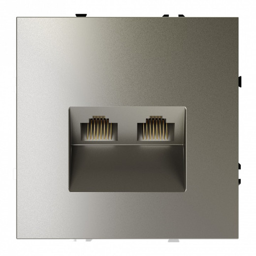 Розетка двойная Ethernet RJ-45 без рамки Voltum S70 VLS060204