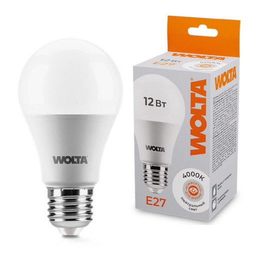Лампа светодиодная Wolta  E27 12Вт 4000K 25S60BL12E27
