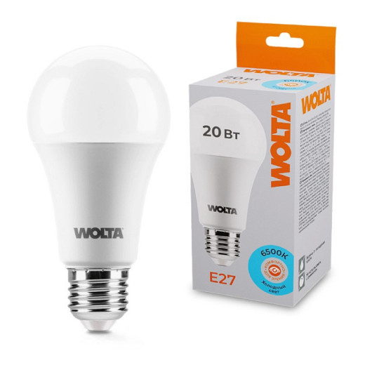 Лампа светодиодная Wolta  E27 20Вт 6500K 25W65BL20E27