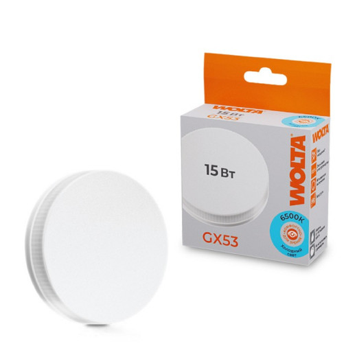 Лампа светодиодная Wolta  GX53 15Вт 6500K 25W75R15GX53