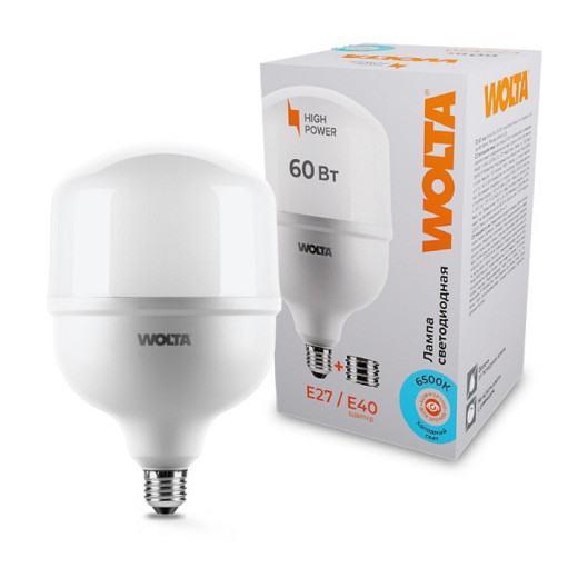 Лампа светодиодная Wolta  Е27/Е40 60Вт 6500K 25WHP60E27/40