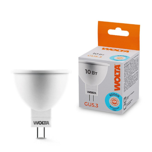 Лампа светодиодная Wolta  GU5.3 10Вт 6500K 25WMR16-220-10GU5.3