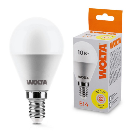 Лампа светодиодная Wolta  E14 10Вт 3000K 25Y45GL10E14