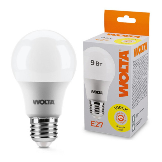 Лампа светодиодная Wolta  E27 9Вт 3000K 25Y60BL9E27