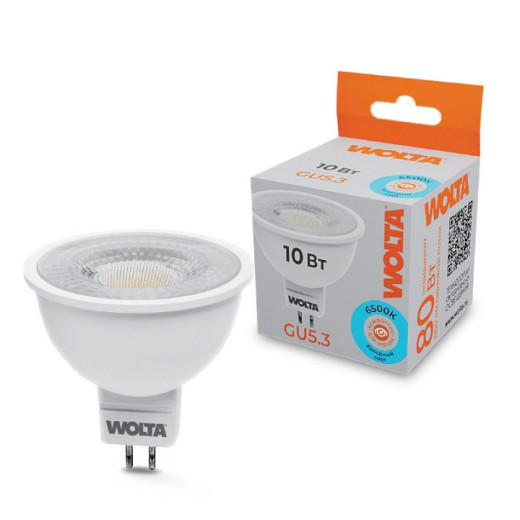 Лампа светодиодная Wolta  GU5.3 10Вт 6500K WSTD-MR16-220V10W6KGU5.3-L