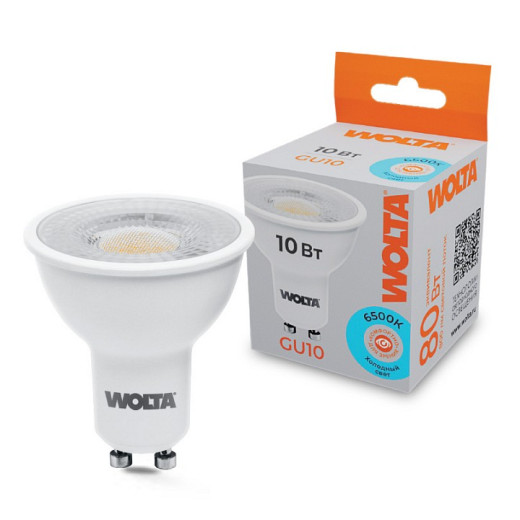 Лампа светодиодная Wolta  GU10 10Вт 6500K WSTD-PAR16-220V10W6KGU10-L