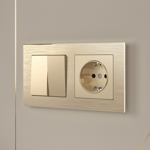 Розетка с заземлением, без рамки Werkel шампань W1171011