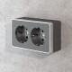 Розетка двойная с заземлением Werkel Gallant (графит рифленый) W5072104