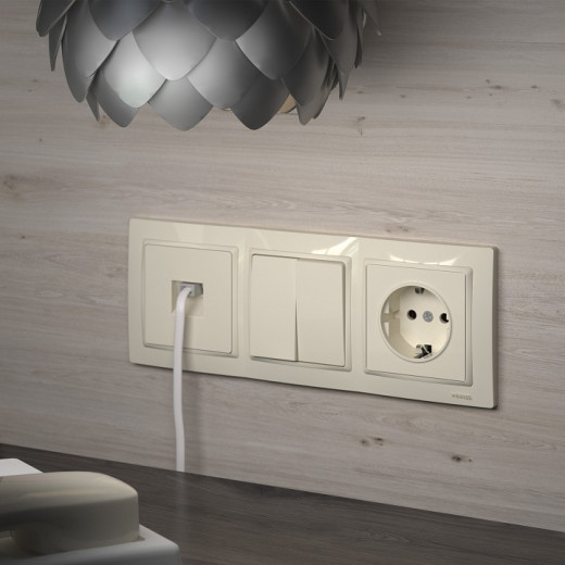 Розетка Ethernet RJ-45 без рамки Werkel слоновая кость W1181003