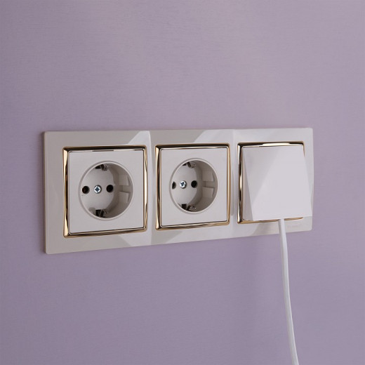 Розетка для вывода кабеля без рамки Werkel слоновая кость W1150203