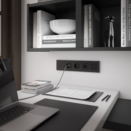 Розетка телефонная RJ-11 без рамки Werkel черный матовый W1182008