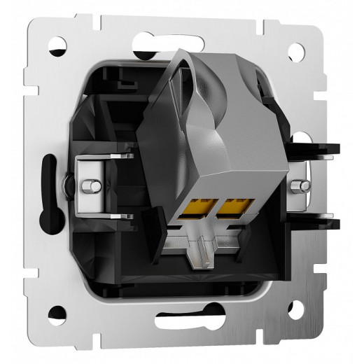 Розетка Ethernet RJ-45 и со шторками, без рамки Werkel черный матовый W5120108