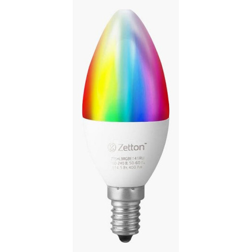 Лампа светодиодная с управлением через Wi-Fi Zetton Smart Wi-Fi Bulb E14 10Вт 6500K ZTSHLBRGBE141RU