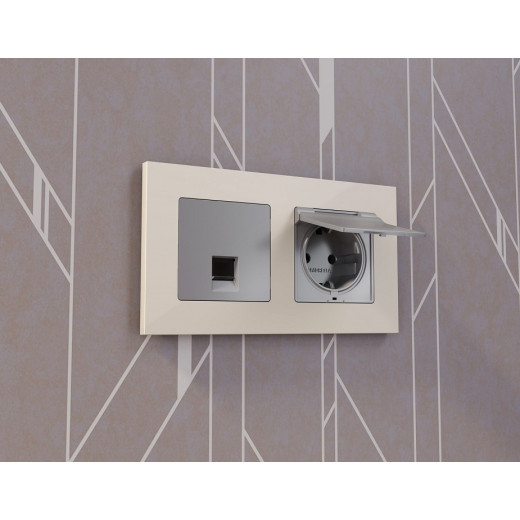 Накладка для розетки RJ-11 или RJ-45 Ambrella Volt Quant AP5120