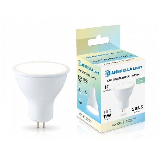 Лампа светодиодная Ambrella Light MR16 GU5.3 11Вт 4000K 161104
