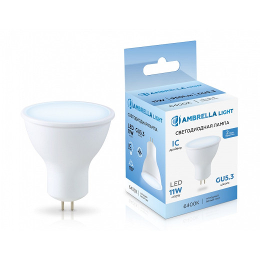 Лампа светодиодная Ambrella Light MR16 GU5.3 11Вт 6400K 161106