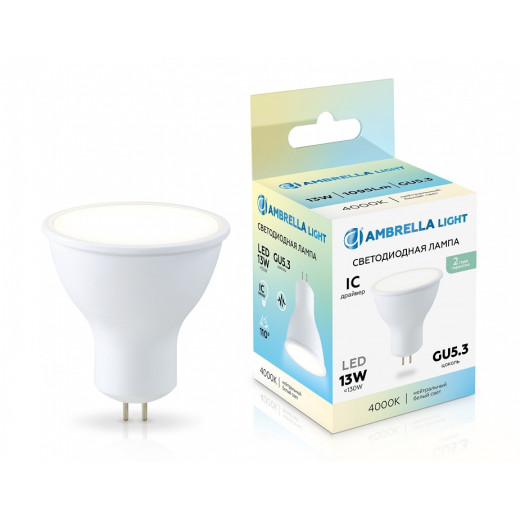 Лампа светодиодная Ambrella Light MR16 GU5.3 13Вт 4000K 161304
