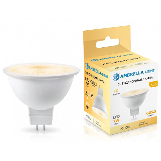 Лампа светодиодная Ambrella Light MR16 GU5.3 7Вт 2700K 170713