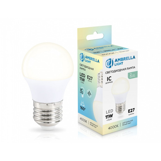 Лампа светодиодная Ambrella Light G45 E27 11Вт 4000K 451104