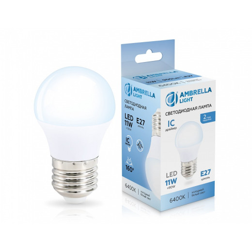 Лампа светодиодная Ambrella Light G45 E27 11Вт 6400K 451106