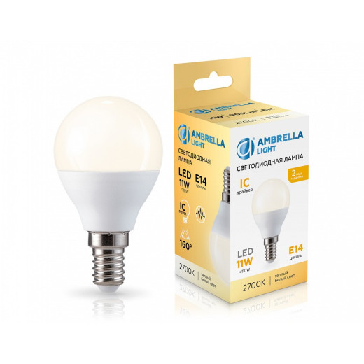 Лампа светодиодная Ambrella Light G45 E14 11Вт 2700K 451113