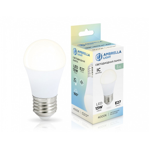 Лампа светодиодная Ambrella Light G45 E27 13Вт 4000K 451304