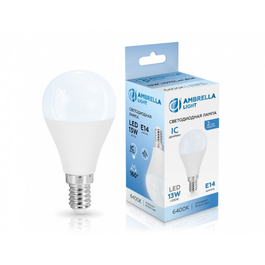 Лампа светодиодная Ambrella Light G45 E14 13Вт 6400K 451316