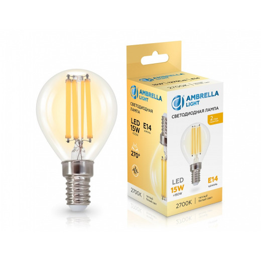 Лампа светодиодная Ambrella Light G45 E14 15Вт 2700K 451533