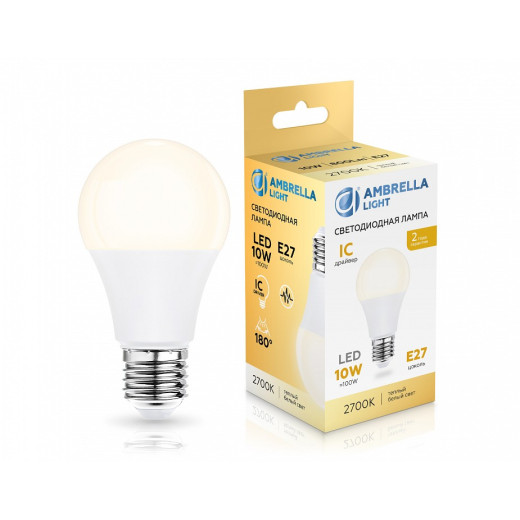 Лампа светодиодная Ambrella Light A60 E27 10Вт 2700K 601003