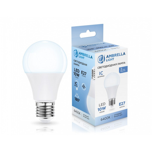 Лампа светодиодная Ambrella Light A60 E27 10Вт 6400K 601006