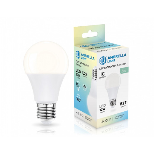 Лампа светодиодная Ambrella Light A60 E27 12Вт 4000K 601204