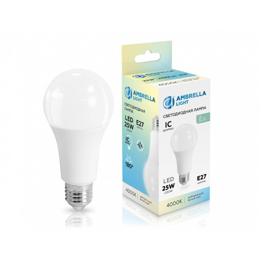 Лампа светодиодная Ambrella Light A65 E27 25Вт 4000K 652504