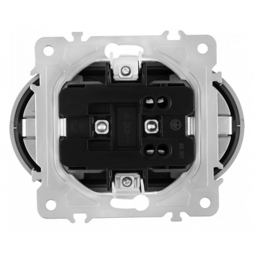 Розетка двойная с заземлением, без рамки Arte Milano am-202 202.40-2.silver