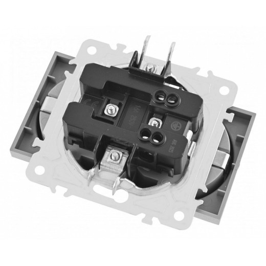 Розетка двойная с заземлением, без рамки Arte Milano am-203 203.40-2.black