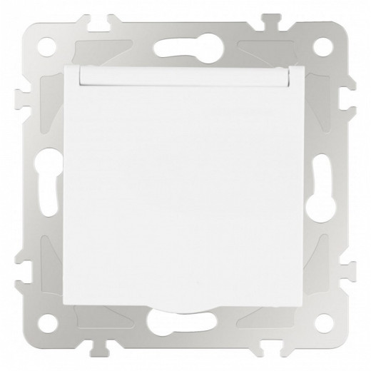 Розетка влагозащищенная с заземлением и со шторкой с крышкой Arte Milano am-203 203.41-1.white