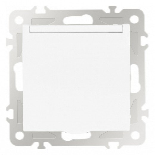 Розетка влагозащищенная с заземлением и со шторкой с крышкой Arte Milano am-206 206.41-1.white