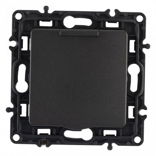 Розетка влагозащищенная с заземлением и со шторкой с крышкой Arte Milano am-217 217.41-1.black