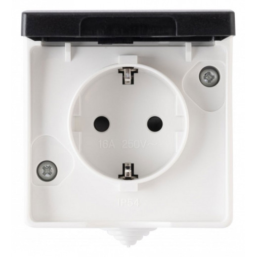 Розетка влагозащищенная с заземлением и со шторкой с крышкой Arte Milano am-309 309.40-1.grey