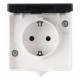 Розетка влагозащищенная с заземлением и со шторкой с крышкой Arte Milano am-309 309.40-1.grey