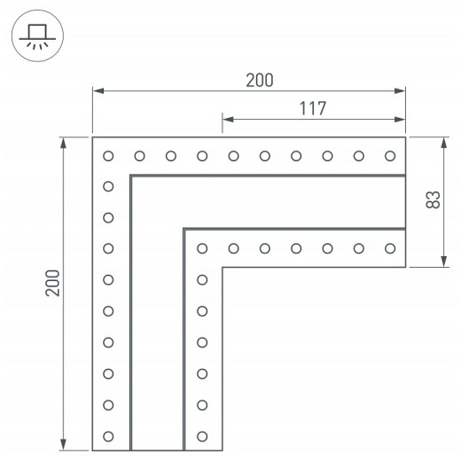 Соединитель угловой L-образный накладной Arlight S-LUX 30097