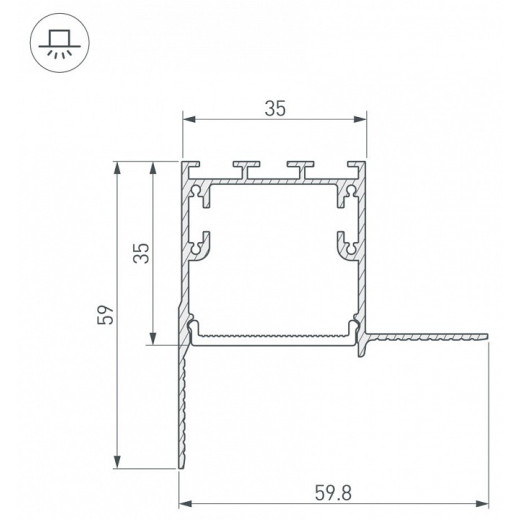 Соединитель угловой L-образный накладной Arlight S-LUX 030101