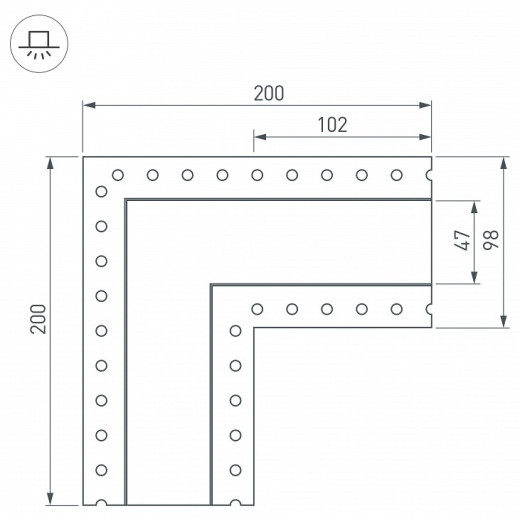 Соединитель угловой L-образный накладной Arlight S-LUX 030106
