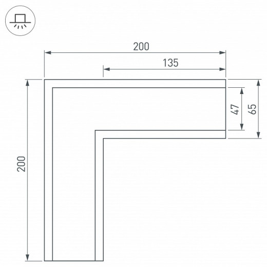 Соединитель угловой L-образный накладной Arlight S-LUX 030126