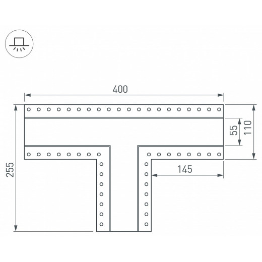 Соединитель угловой T-образный накладной Arlight S-LUX 030133