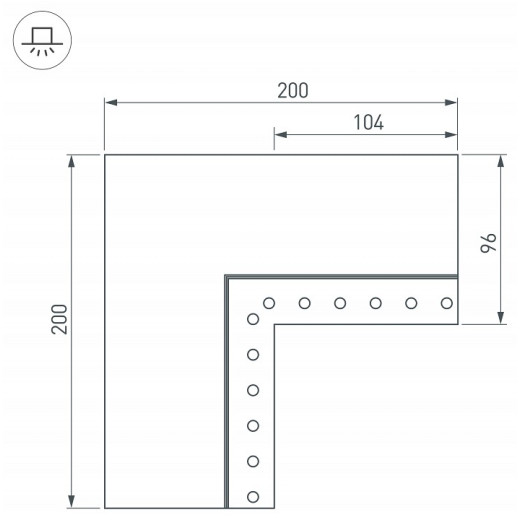 Соединитель угловой L-образный накладной Arlight S-LUX 030136