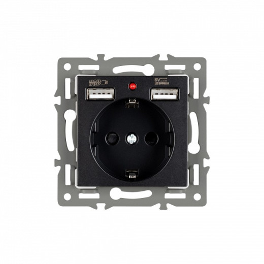 Розетка с заземлением и 2хUSB type A, без рамки Arlight SCT 043734