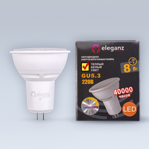 Лампа светодиодная Eleganz  GU5.3 8Вт 3000K 1335